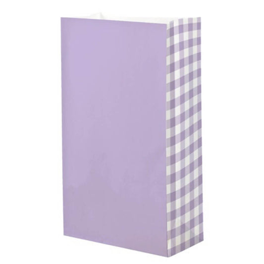 Lilac Gingham Party Loot Bags 8pk
