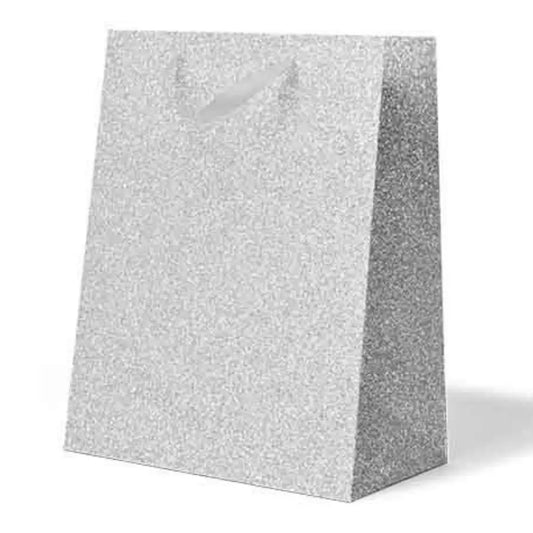 Medium Glitter Silver Gift Bag