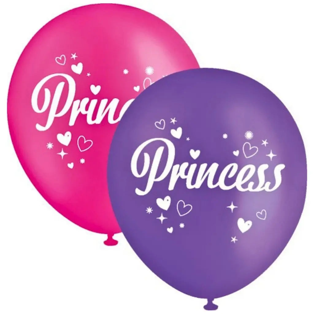 Pink & Purple Princess Latex Balloons 30cm 10pk