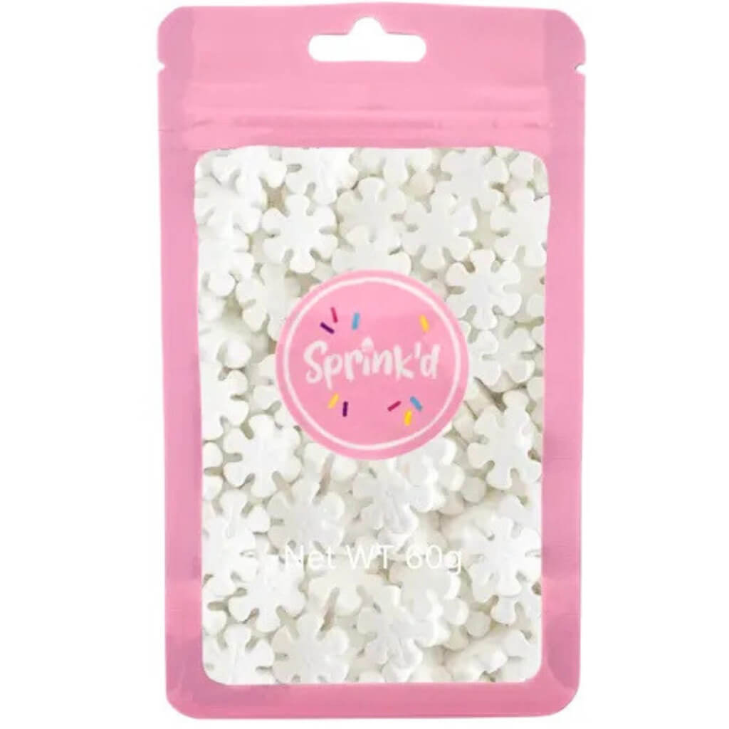 White Snowflake Sprinkles 12mm 60g