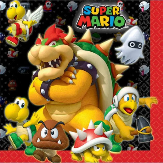 Super Mario Bros Lunch Napkins 16pk