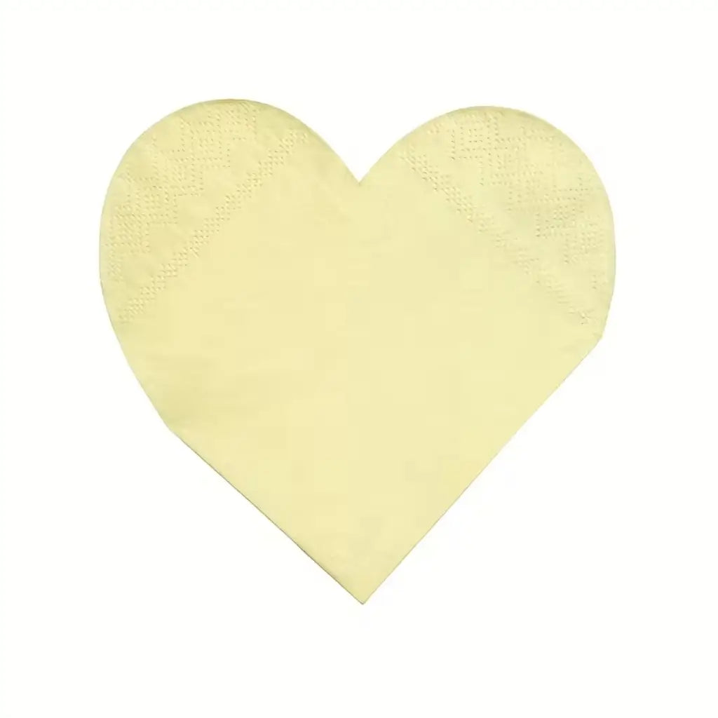 Pastel Yellow Heart Paper Napkins 16pk